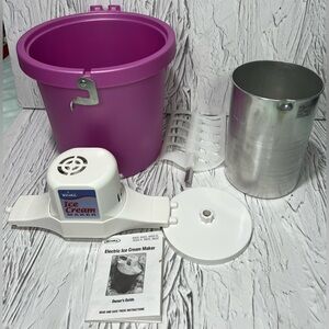 Rival 4Qt Ice Cream And Yogurt Freezer Vintage Ice Cream Maker Purple TESTED